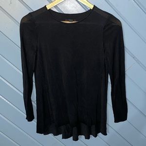 COS black raw hem 3/4 sleeve super soft neutral top